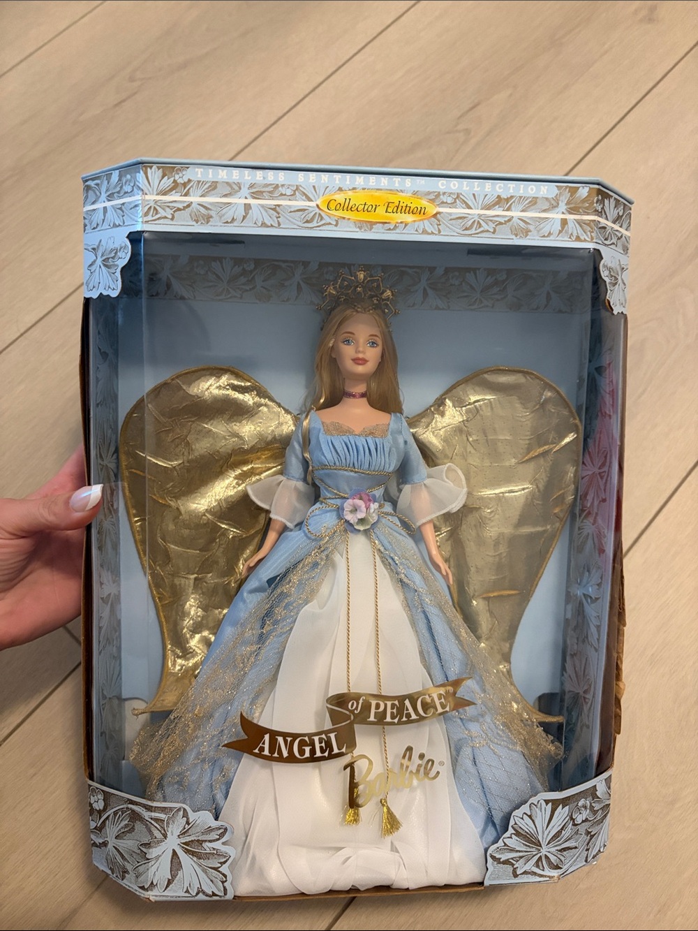 Barbie Holiday Angel Ornament - Blue & Gold